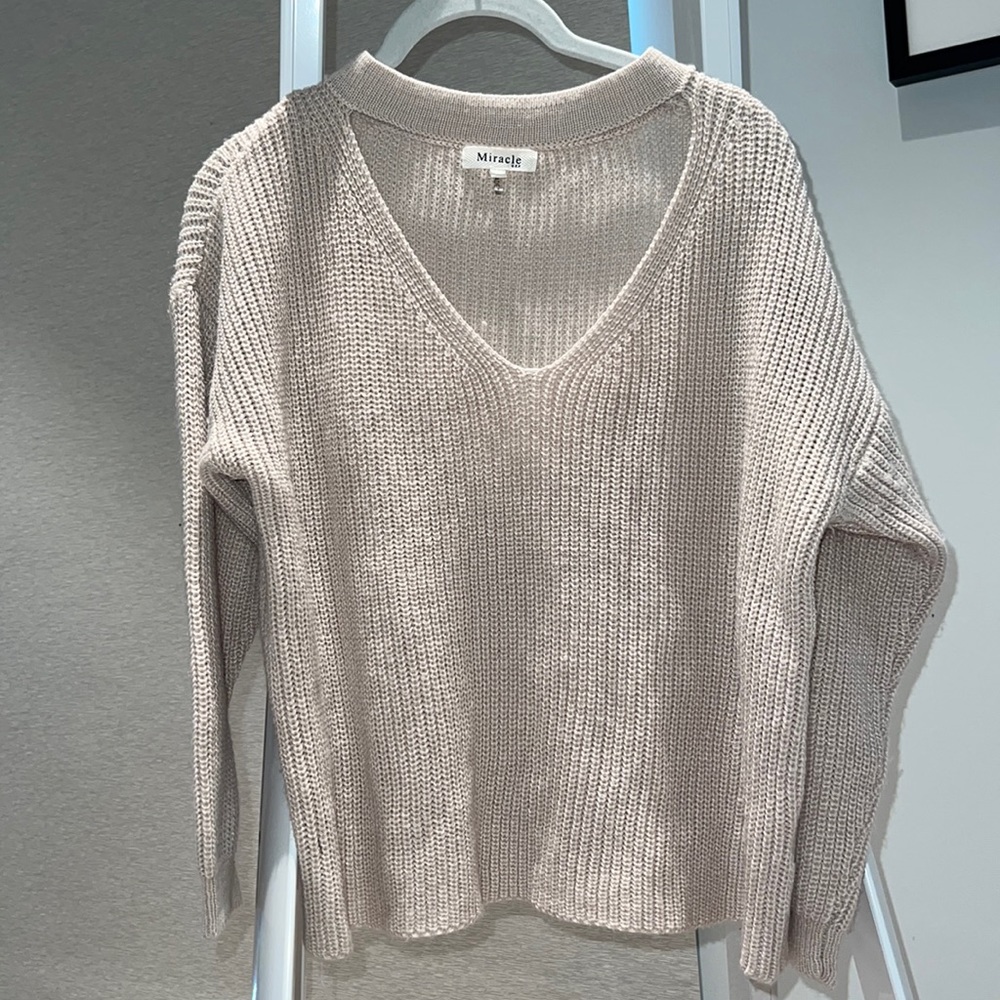 Pink Sweater with Neck Cutout